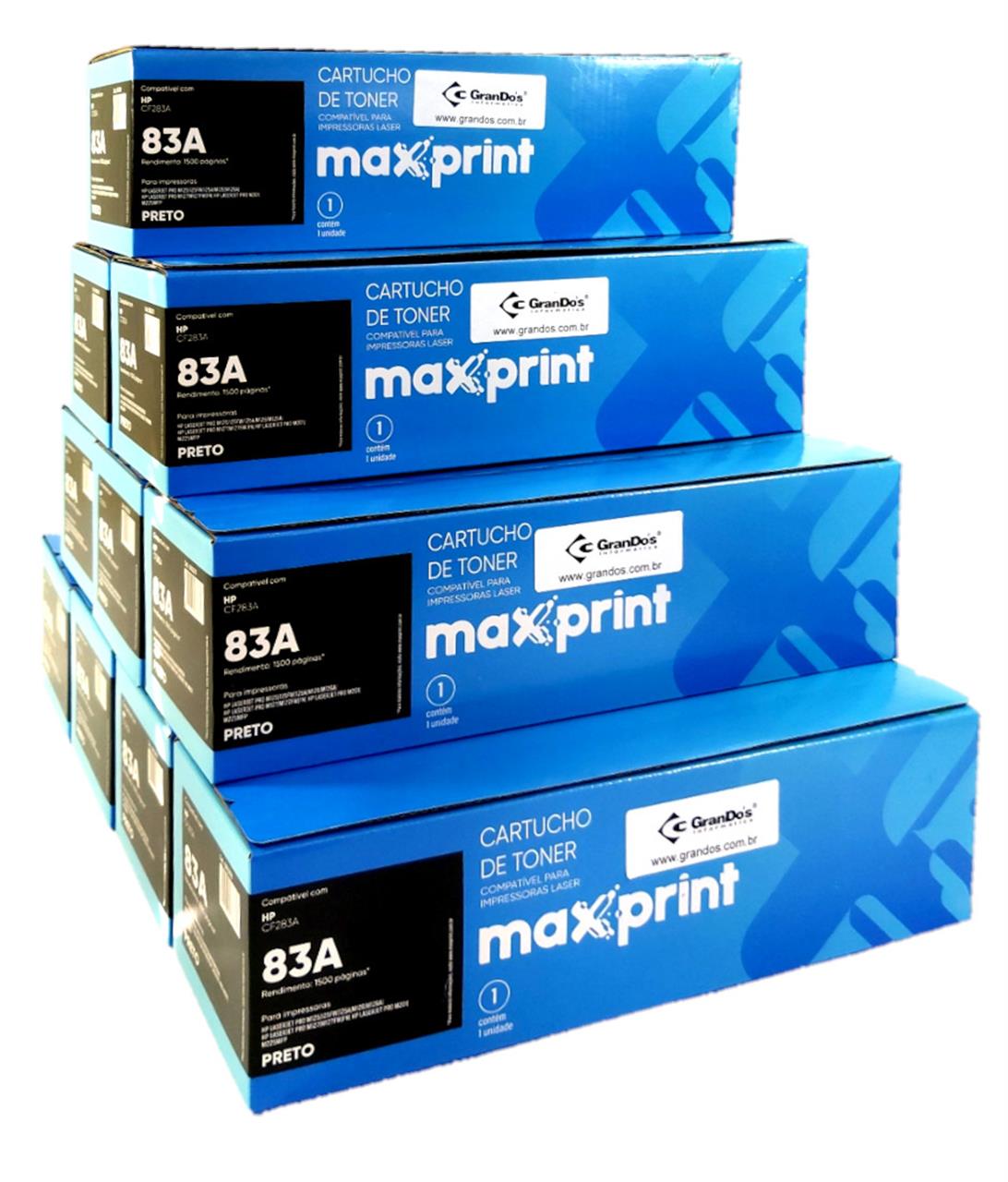 Toner Similar Maxprint para Impressoras e Multifuncionais - Toner Maxprint CF283A na Caixa com 10 Toners