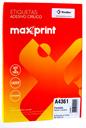 Folhas de Etiquetas Adesivas em Papel Tamanho A4 para Impressora Jato de Tinta e Laser da Maxprint 46,5x63,5 Milímetros com 18 Etiquetas por Folha.