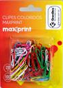 Clipes Coloridos Maxprint Blister com 100 unidades 28mm cada.