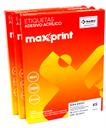 Etiquetas Adesivas em Papel Tamanho A4 para Impressora Jato de Tinta e Laser da Maxprint 21,2x38,1 Milímetros com 65 Etiquetas por Folha no Atacado em Pack com 3 Caixas de 100 Folhas. [ O modelo A4251 tem a mesma medida. ]