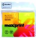 Bloco Adesivo Post-it Maxprint Colorido Neon laranja amarelo verde e rosa 38mm x 50mm com 4 blocos de 50 folhas