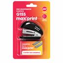 Grampeador Mini Plástico Preto Maxprint G15S Capacidade 15 Folhas