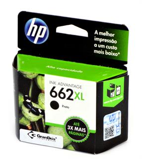 Cartucho Original HP 662XL Preto CZ105AB