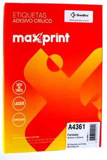 Etiquetas A4361 46,5mm x 63,5mm Maxprint