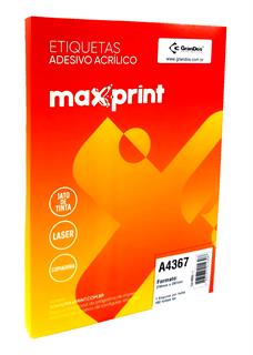 Folhas de Etiquetas Adesivas em Papel Tamanho A4 para Impressora Jato de Tinta e Laser da Maxprint 210x297 Milímetros com 1 Etiquetas por Folha. [ O modelo A4267 tem a mesma medida. ]