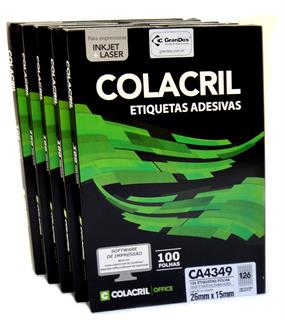 Etiquetas A4349 26,0mm x 15,0mm no Pack com 5 Caixas Colacril