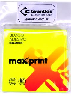 Bloco Adesivo Amarelo Neon 76mm X 76mm 100 Folhas