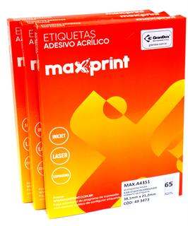 Etiquetas A4351 21,2mm x 38,1mm no Pack com 3 Caixas Maxprint