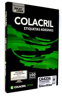 Etiquetas A4356 25,4mm x 63,5mm Colacril