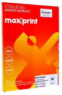 Etiquetas A4362 33,9mm x 99,0mm Maxprint