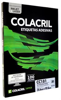 Etiquetas 6181 25,4mm x 101,6mm Colacril