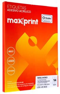 Etiquetas A4363 38,1mm x 99,0mm Maxprint
