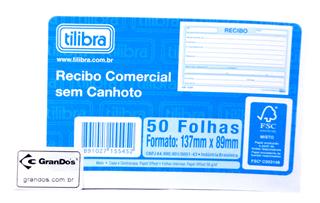 Recibo SEM canhoto com 50 folhas Tilibra