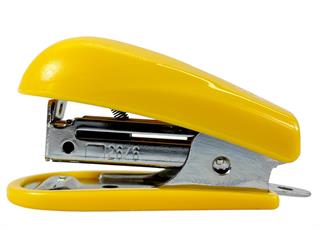 Grampeador MINI Plástico Semiautomático 15 Folhas AMARELO