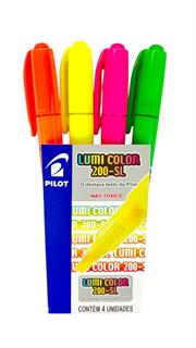 Caneta Marca Texto Lumicolor Pilot com 4 Cores