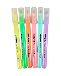 Caneta Marca Texto Brush Pastel Maxprint com 6 Cores