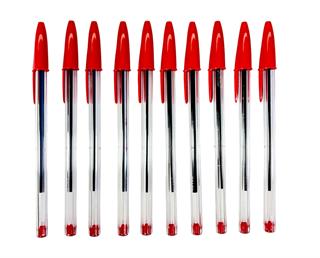 Caneta Esferográfica Vermelha Bic Cristal com 10 unidades