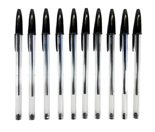Caneta Esferográfica Preta Bic Cristal com 10 unidades