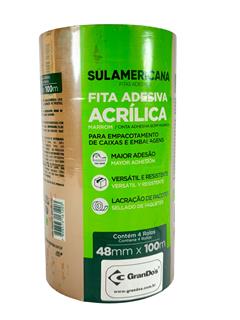 Fita Adesiva 48 mm x 100 metros Marrom com 4 Rolos Sulamericana
