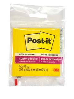 Bloco Adesivo Post-it 3M Amarelo Neon 76mm X 76mm 45 Folhas Bloquinho