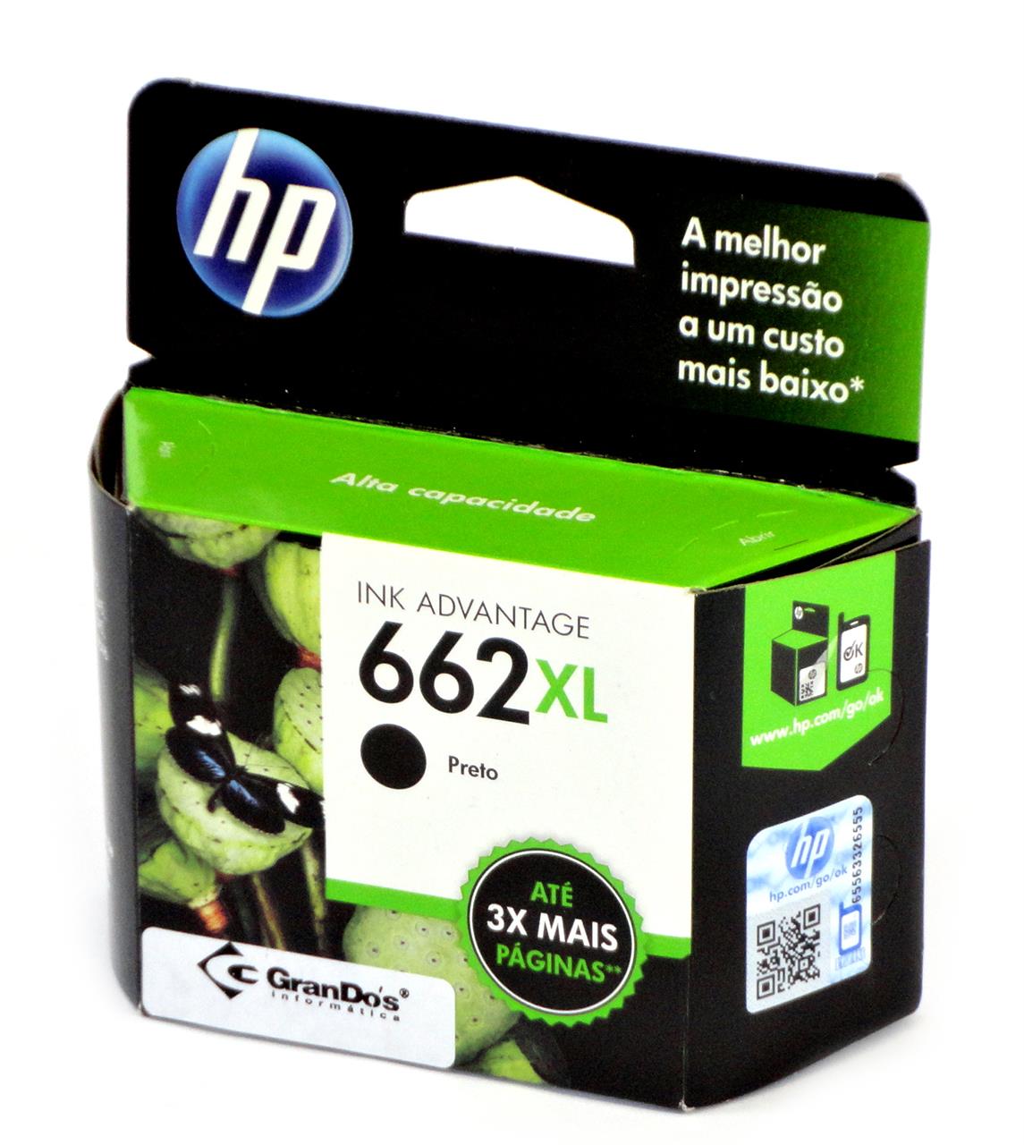 Cartucho para HP - Cartucho Original HP 662XL Preto CZ105AB