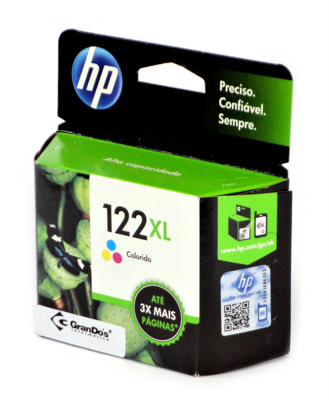 Cartucho Original HP 122XL Colorido CH564HB