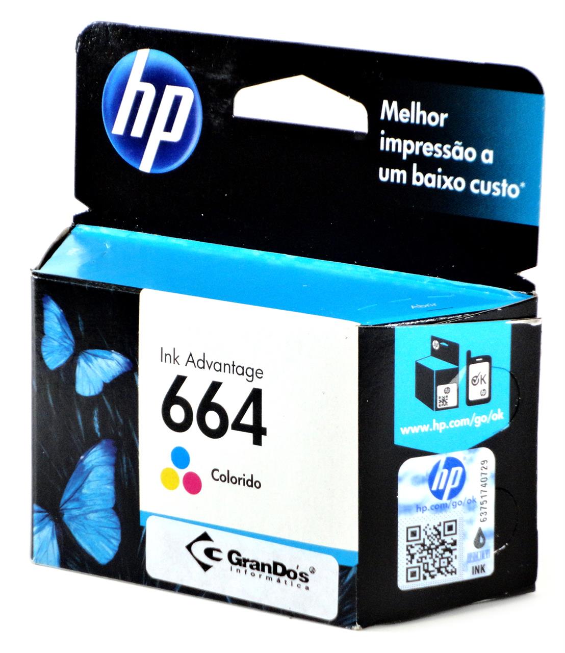 Cartucho Original HP 664 Colorido