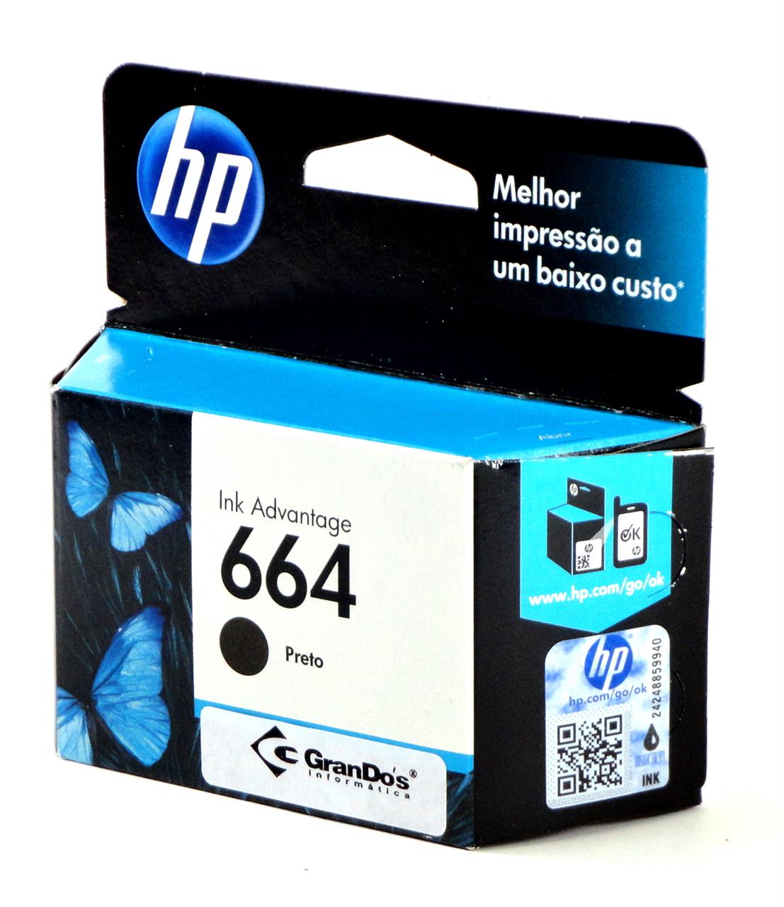 Cartucho Original HP 664 Preto