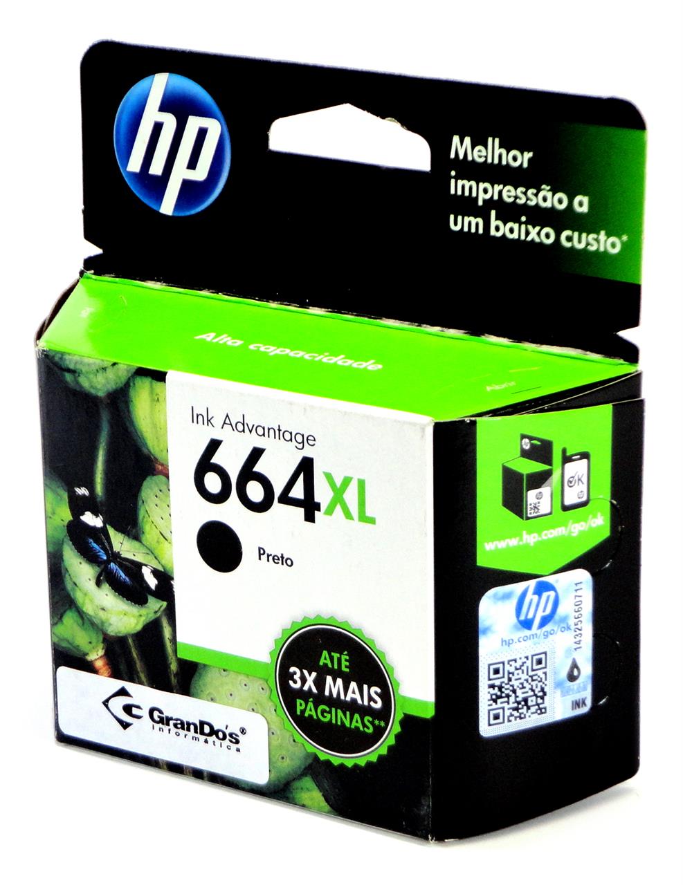 Cartucho Original HP 664XL Preto