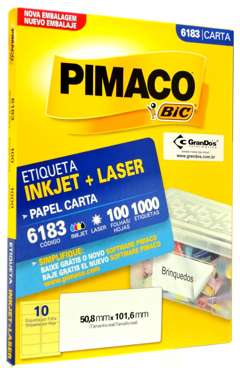 Etiquetas 6183 50,8mm x 101,6mm Pimaco