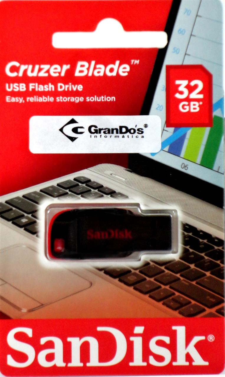 para Gravação - Pen Drive 32GB Sandisk Cruzer Blade