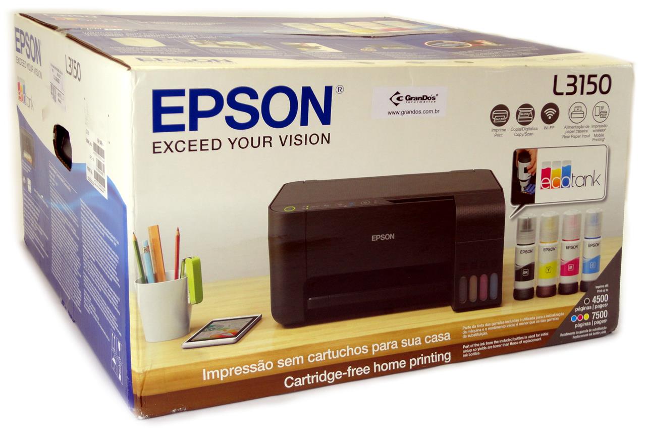 Impressoras e Multifuncionais - Impressora Multifuncional Epson Tanque de Tinta L3150