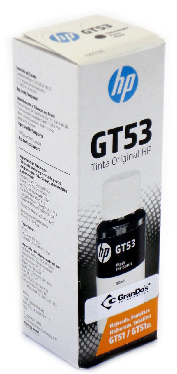 Refil de Tinta Original HP GT53 Preto