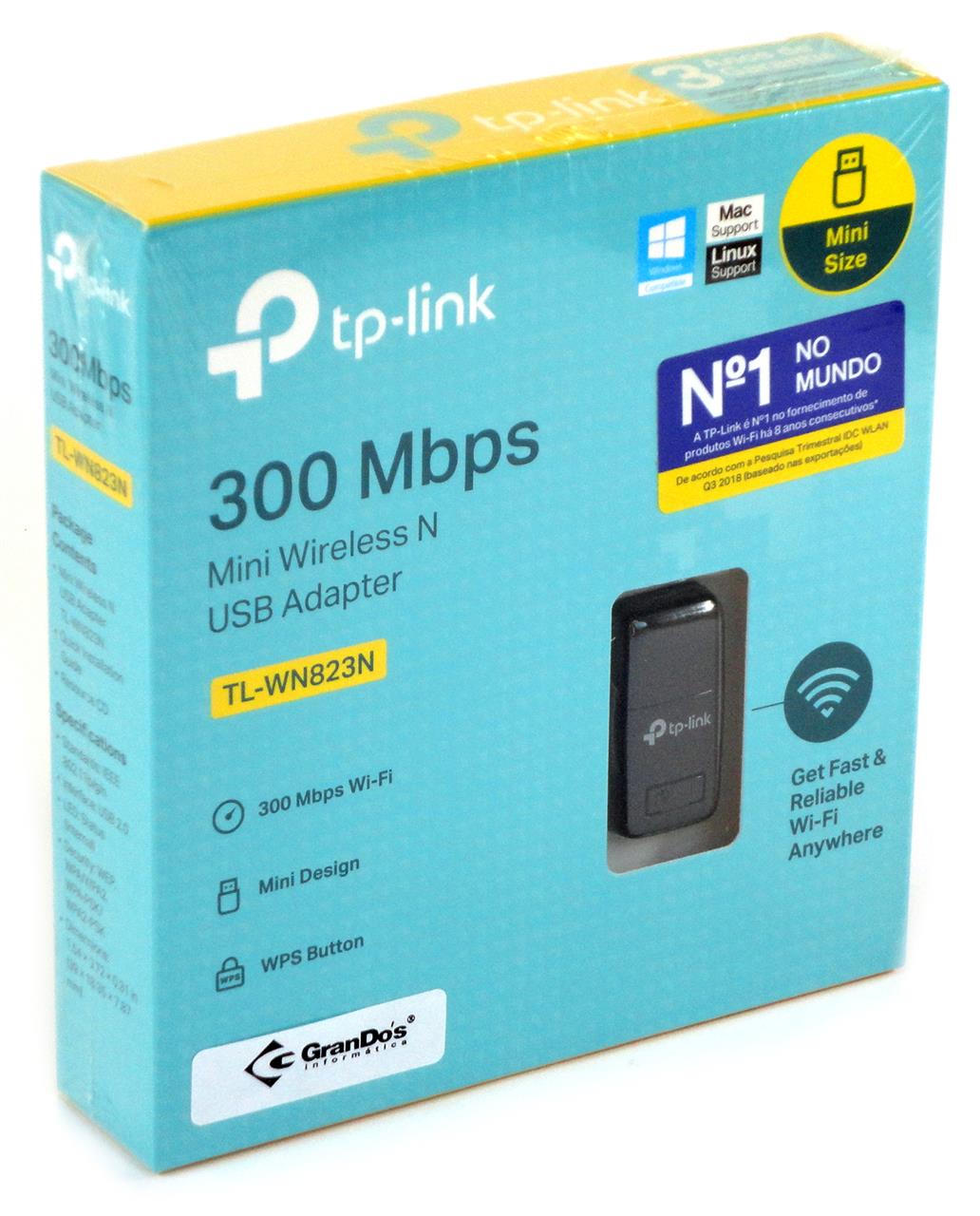 Mini Adaptador Wireless Usb Tplink WN823N 300mbps