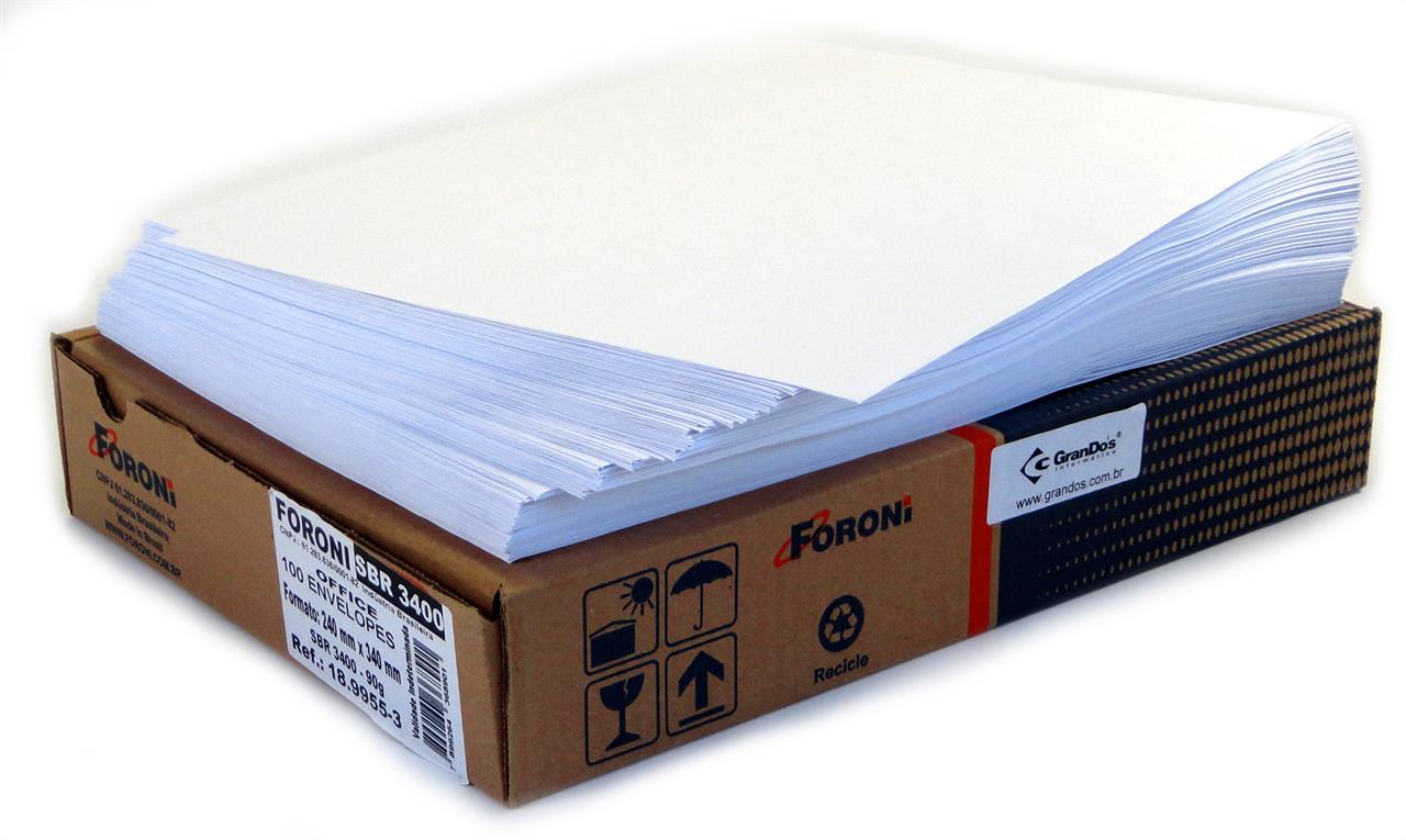 Envelope 240 x 340 Branco na caixa com 100