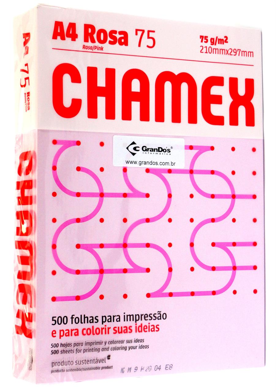 Papel Sulfite COLORIDO A4 Chamex ROSA