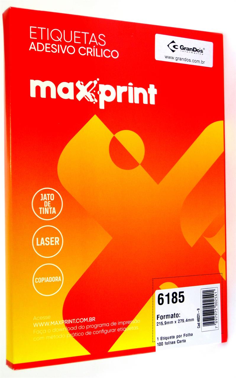 Etiquetas 6185 215,9mm x 279,4mm Maxprint