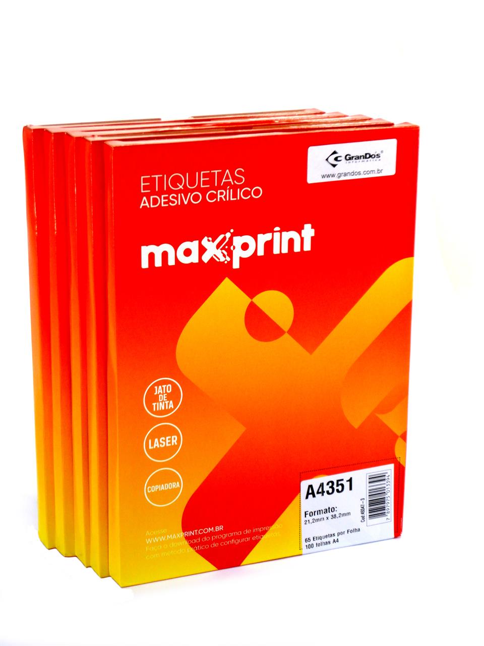 Etiquetas A4351 21,2mm x 38,2mm no Pack com 5 Caixas Maxprint