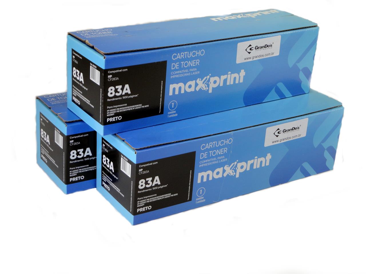 Toner Maxprint CF283A na Caixa com 3 Toners