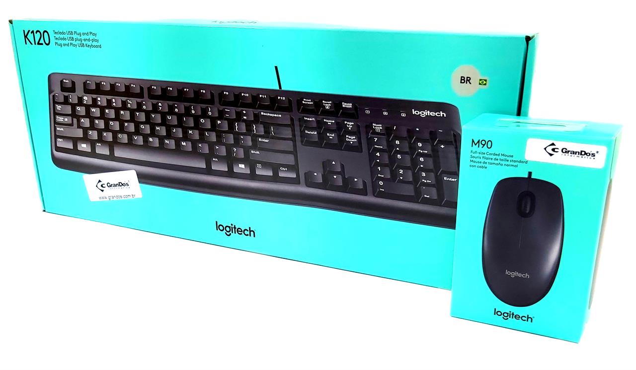 Kit Logitech Teclado K120 com Mouse M90