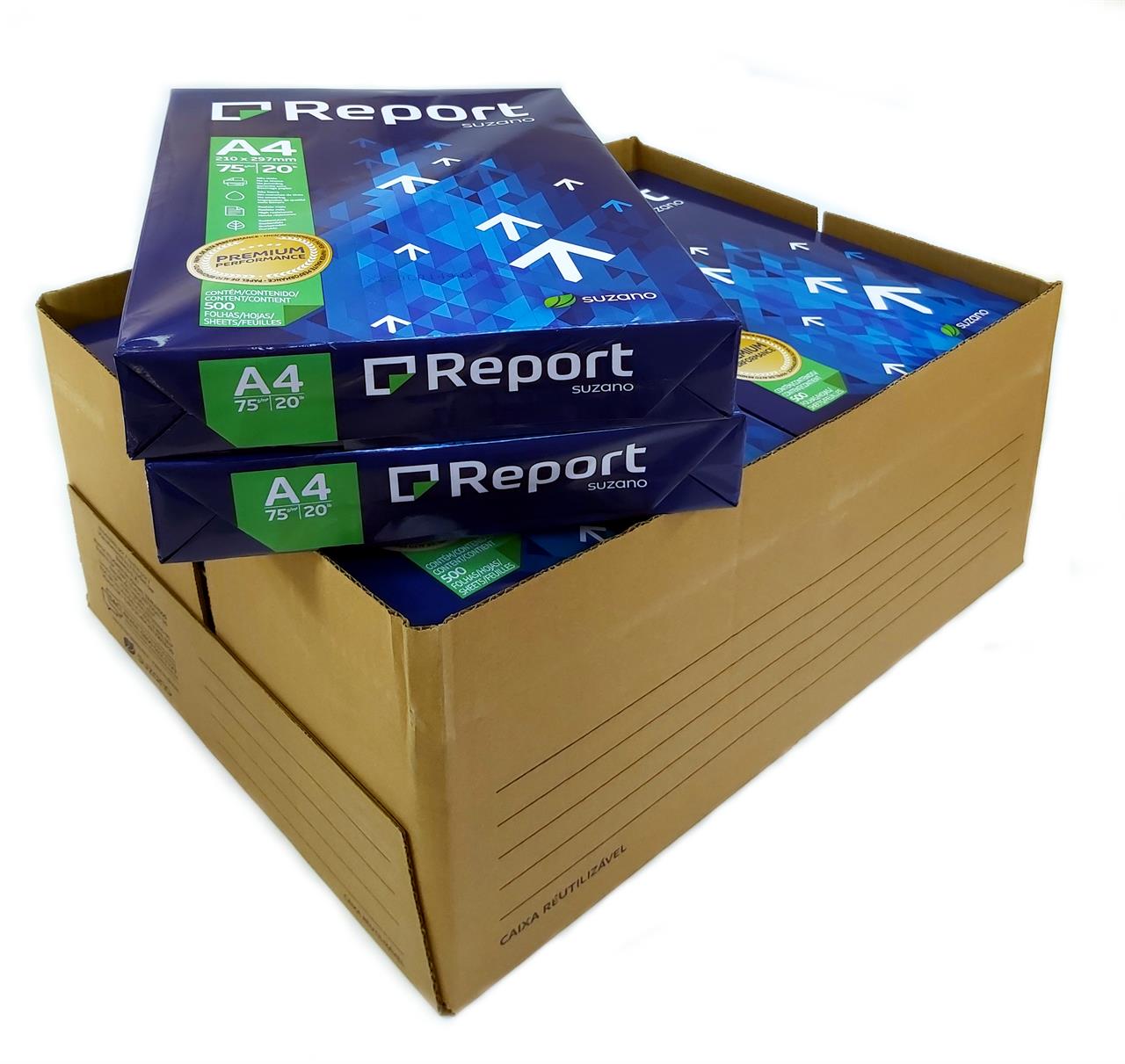 Papel Sulfite A4 Report caixa com 10 pacotes