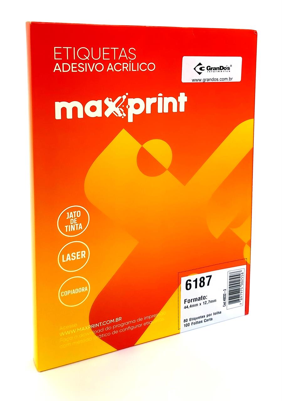 Etiquetas 6187 44,4mm x 12,7mm Maxprint
