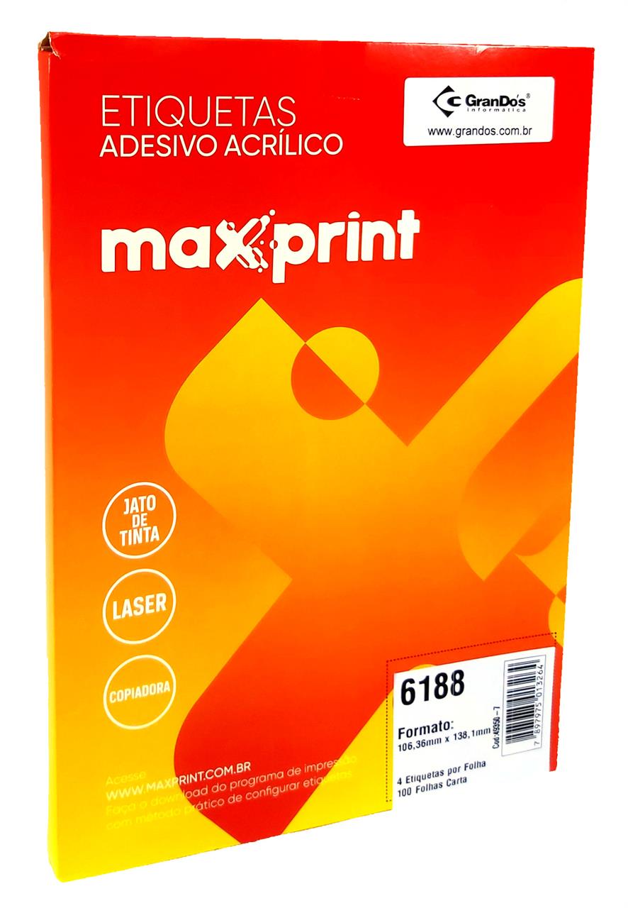 Etiquetas 6188 106,36mm x 138,1mm Maxprint