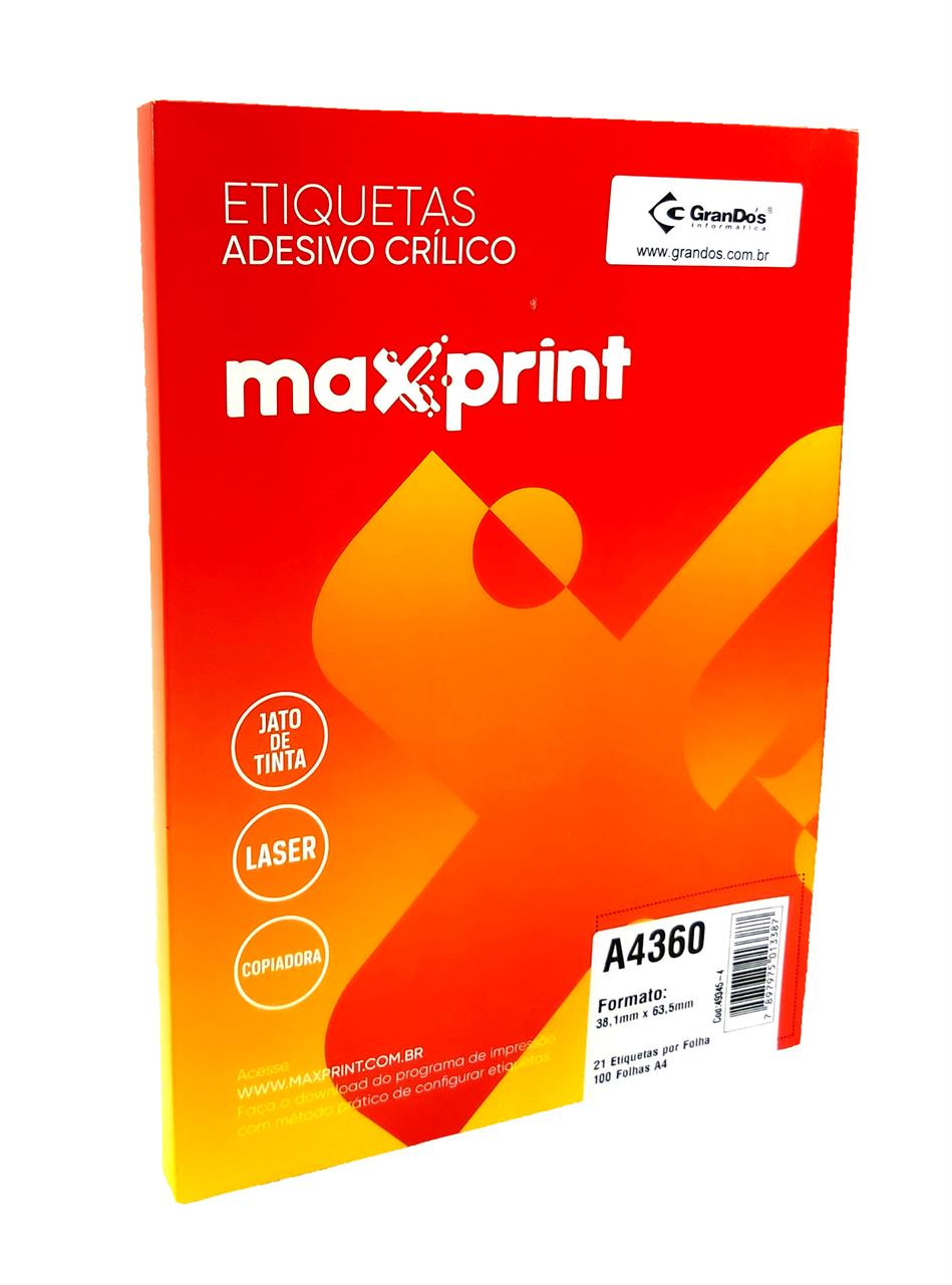 Etiquetas A4360 38,1mm x 63,5mm Maxprint