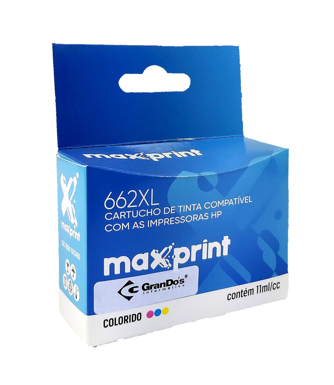 Cartucho Maxprint Compatível 662XL Colorido CZ106A