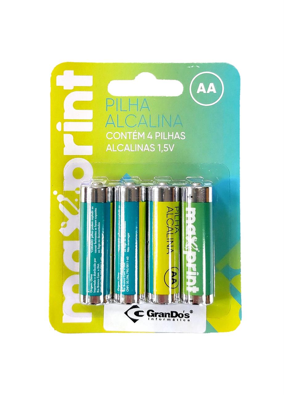 Pilhas e Baterias - Pilha Alcalina AA 1,5V com 4