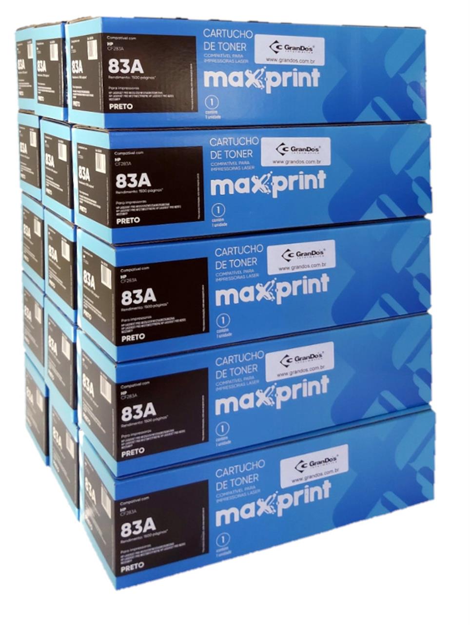 Toner Similar Maxprint para Impressoras e Multifuncionais - Toner Maxprint CF283A na Caixa com 15 Toners