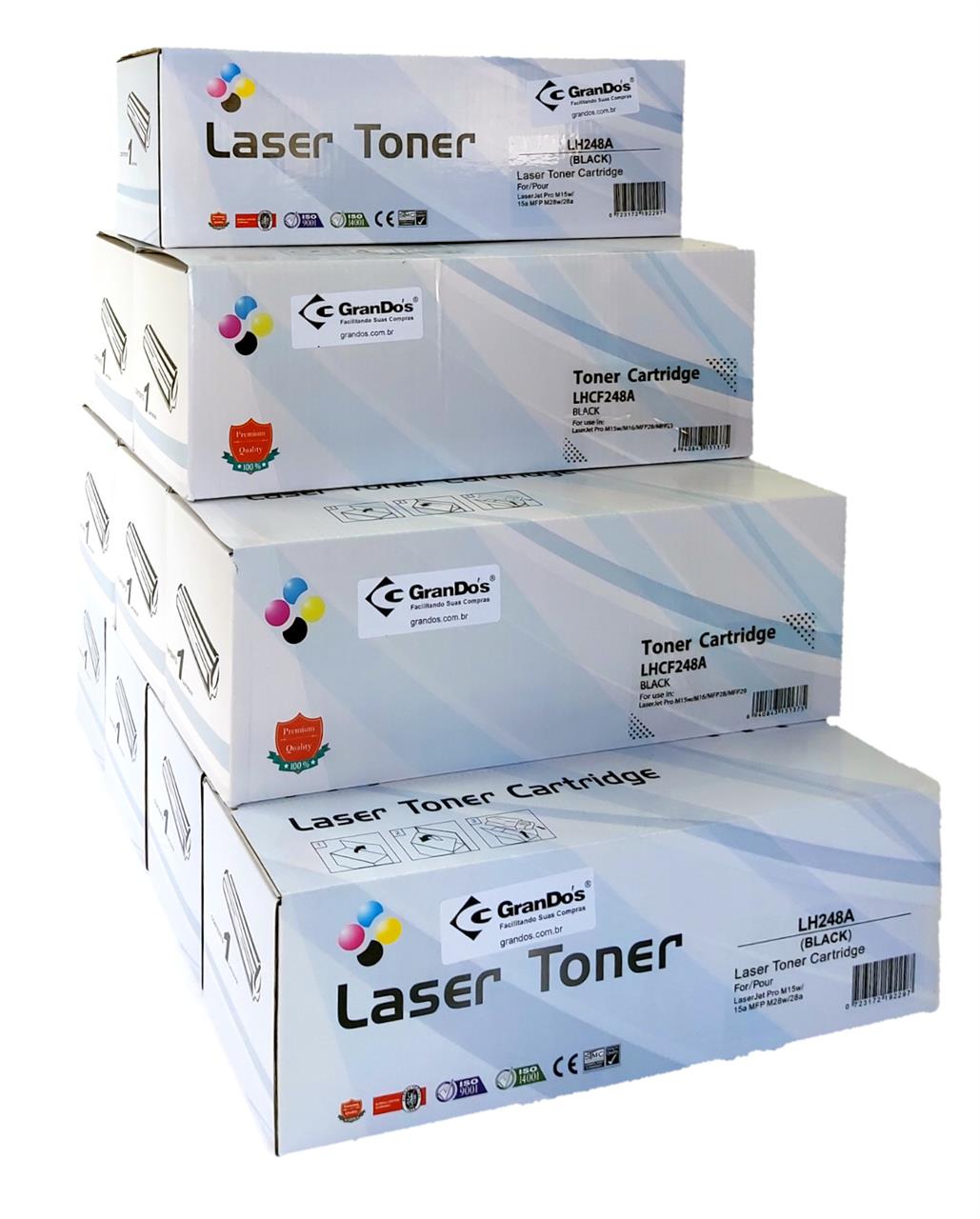 Toner Similar Sem Marca para Impressoras e Multifuncionais Monocromáticas - Toner Compativel CF248A Genérico na Caixa com 10 Toners