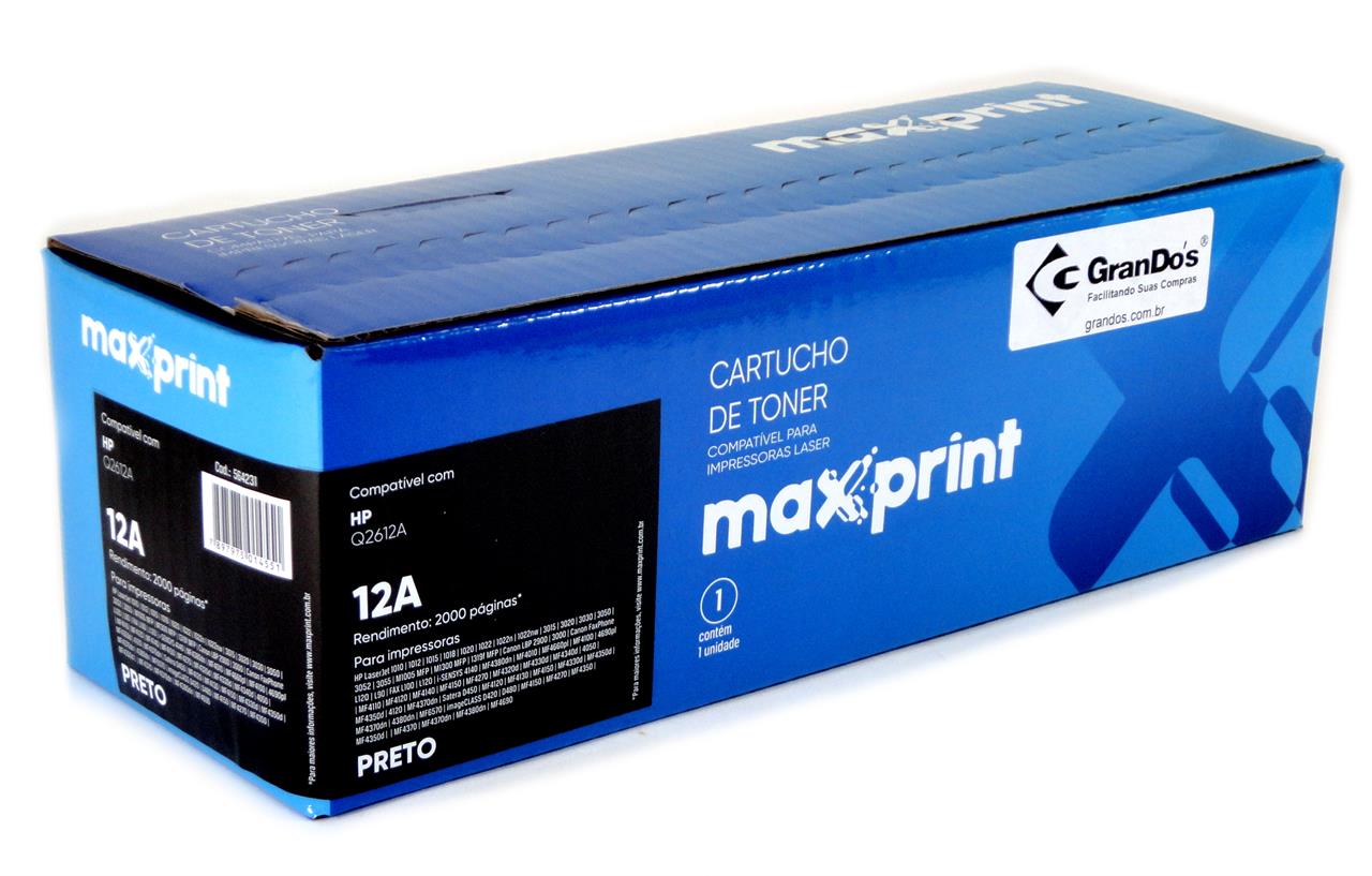 Toner Similar Maxprint para Impressoras e Multifuncionais - Toner Maxprint Q2612A