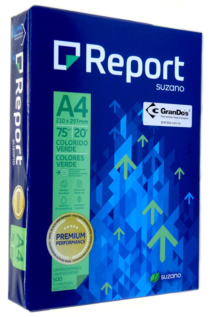 Papel Sulfite COLORIDO A4 Report VERDE
